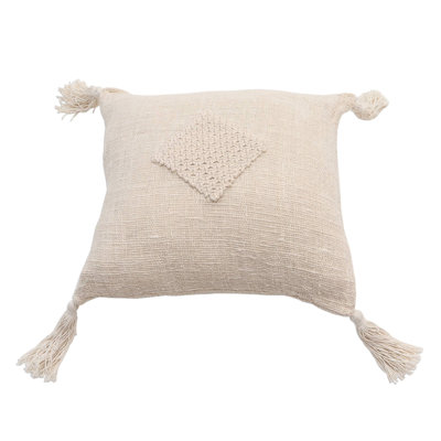 Housse de coussin en coton tissé Novica