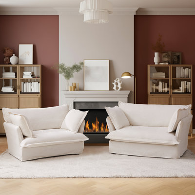 50.4" Oversized Cloud Chair With Removable Washable Cover, Comfy Single Sofa Chair With Deep Seat(Set Of 2)