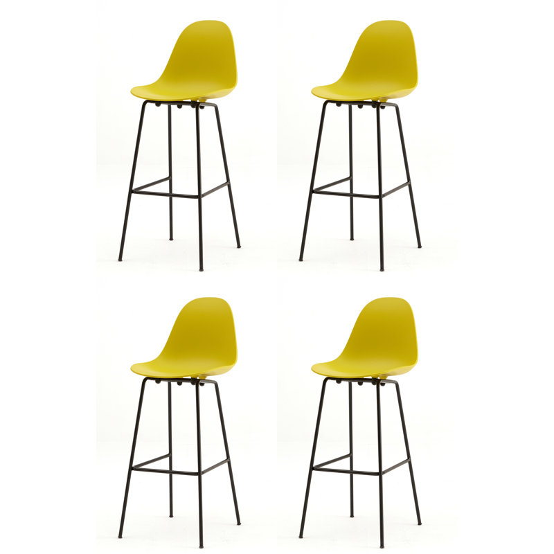 TA Bar & Counter Stool, Black, Counter Stool (25.6" Seat Hight), Mustard
