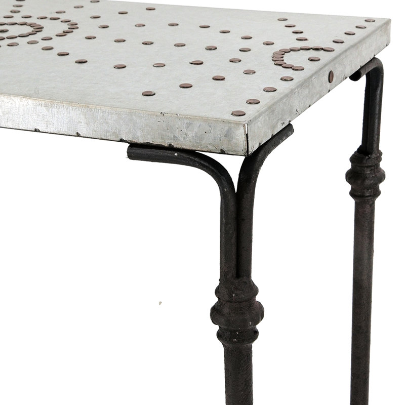Trois tables gigognes galvanisées trois pièces pour la décoration du vestibule et le support à plante d'intérieur dans le bureau, fabrication en fer, 15,8 lb