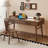 62.99"Brown Rectangle Solid Wood Writing Desk,2-drawer-1070131312