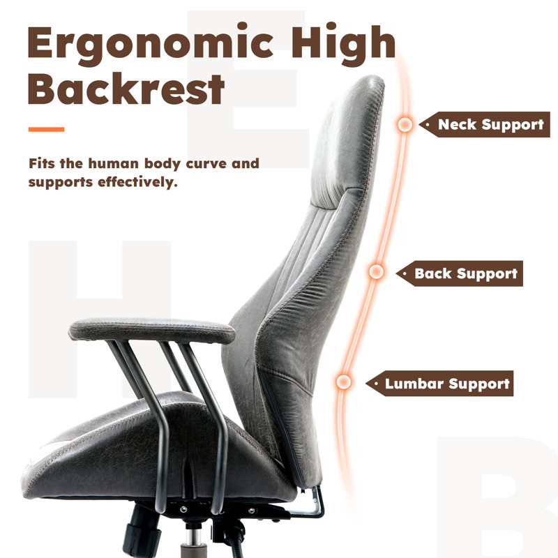 Fauteuil de direction, Suède gris foncé