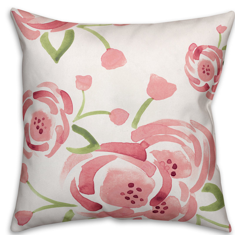 Floral Reversible Throw Pillow