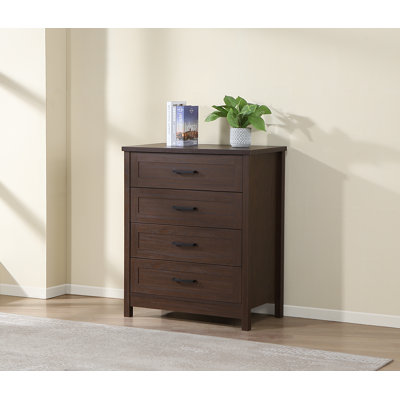 Commode 4 tiroirs 31 po en noyer foncé