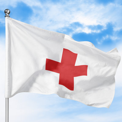 American Red Crross Flag Outdoor Flag (3x5ft) by - Durable, Fade-Resistant Polyester, Double-Stitched, Brass Grommets - HD Printed Civilian Service Flag - Made in USA
