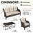 4-Piece PE Wicker Patio Conversation Set with 3-Seat Sofa,2 Chairs,Coffee Table & Beige Cushion-1555933526