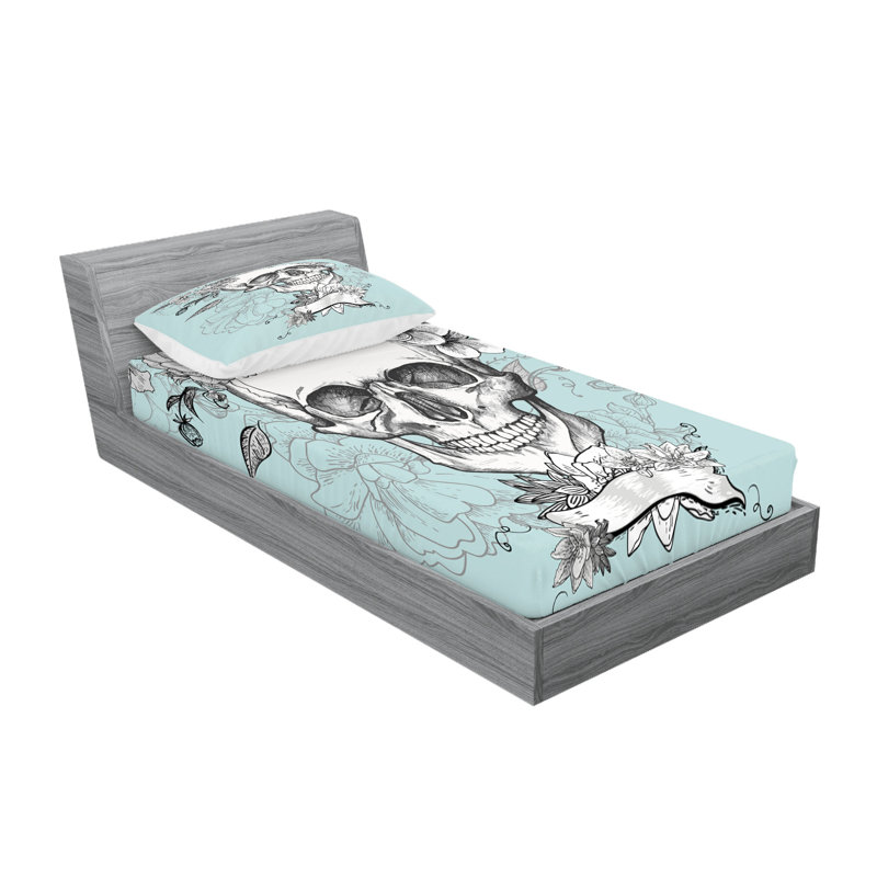 Drap-housse et coussin décoratif Ambesonne, Twin Sheet Set + 2 Pillowcases