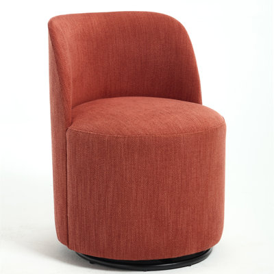 Mid Century Modern Round Linen Dining Chair