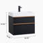 Meuble-lavabo mural noir 24 po avec lavabo en acrylique intégré, 2 tiroirs à fermeture en douceur, armoire flottante pré-assemblée et moderne-1481445550-1481445554