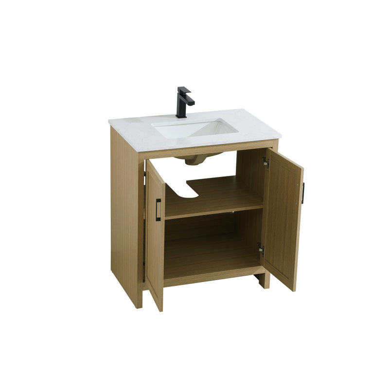 Meuble-lavabo simple 30 po Ahner, Brun miel