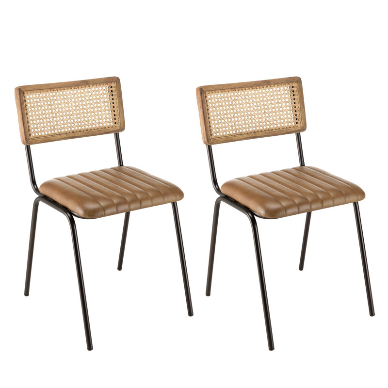 Alphon 49cm H Upholstered Side Chair in Brown