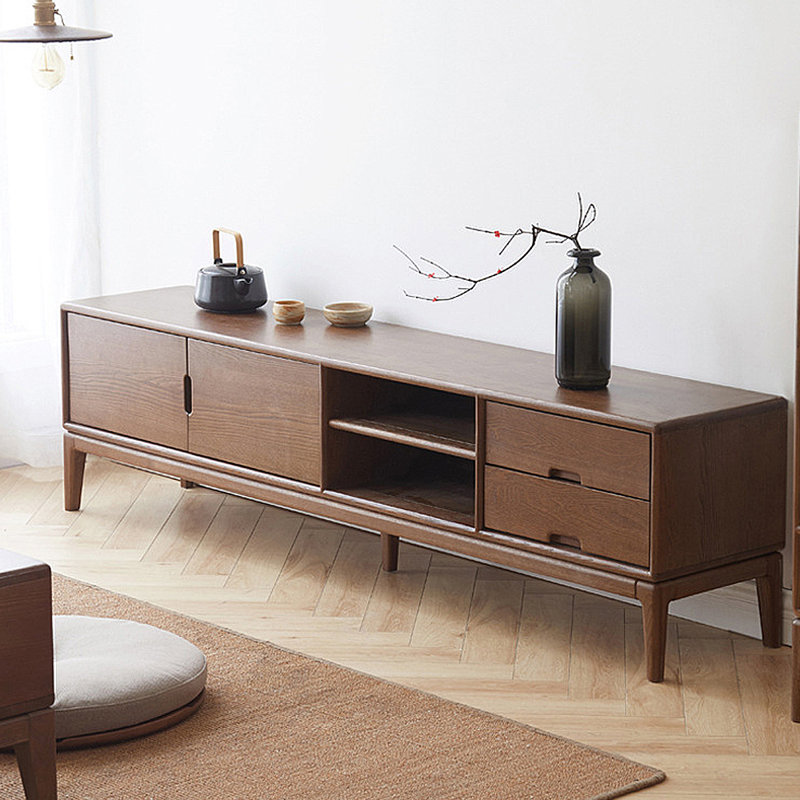Meuble télé moderne et simple avec rangement, H 18,5 po x L 78,74 po x l 13,78 po