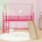 Twin Metal House Loft Bed With Slide And Ladder-1100496202