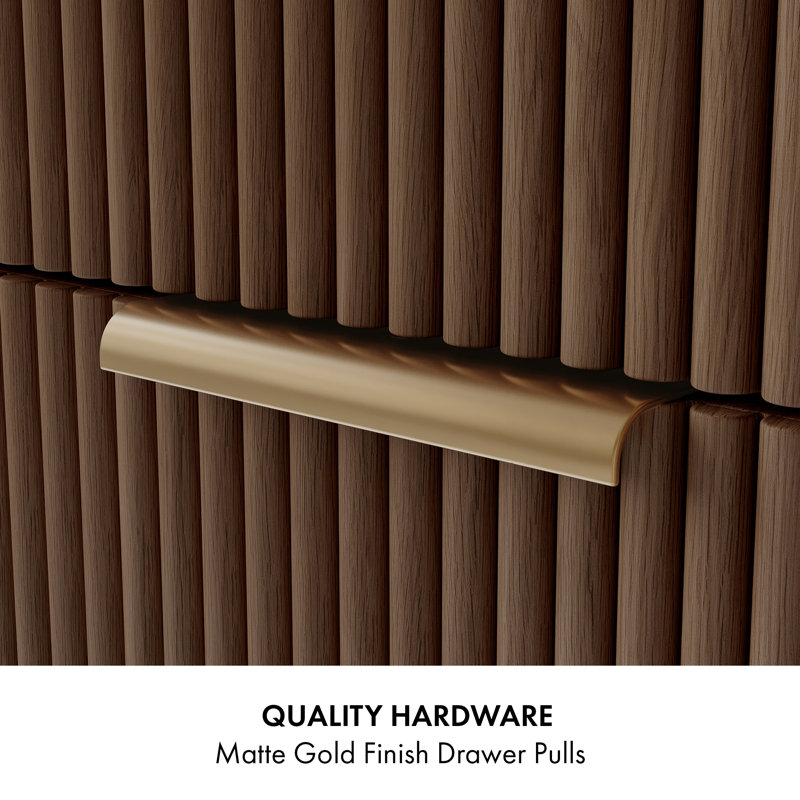 Kensington 42" Single Bathroom Vanity in Reeded Birch, Brown Reeded Birch