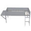 Lit mezzanine en bois avec bureau et DEL-346323913