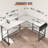 Lagail L-Shaped Metal Base Computer Desk-829419632