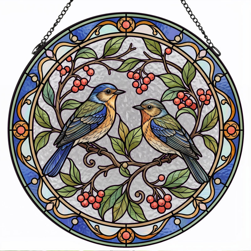 Panneau de vitrail en verre coloré, 7,8 heures, H 7,8 po