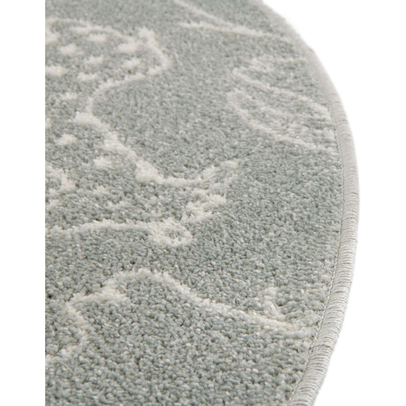 Tapis pour enfant Whimsy Safari, Rond 5 pi 3 po, Gris / Ivoire