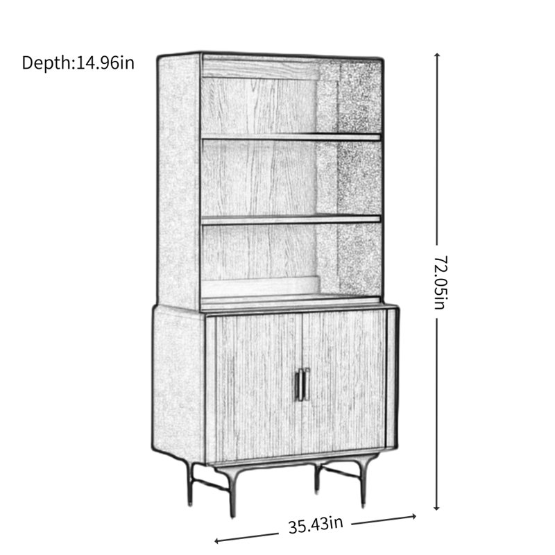 Modern Minimalist Creative Design Display Cabinet, Black