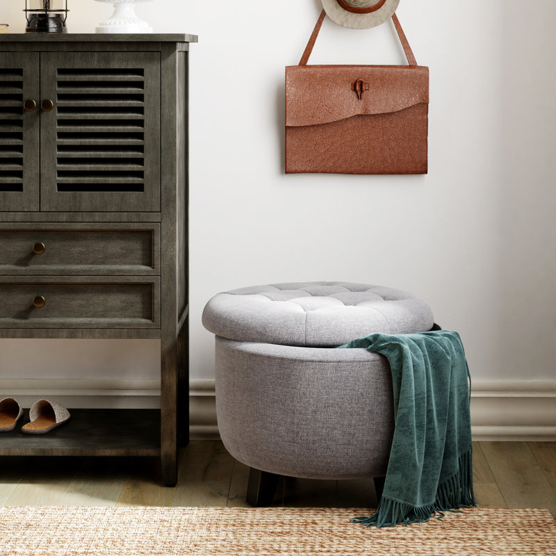 Repose-pieds avec rangement Bennett ClickDecor, Gris