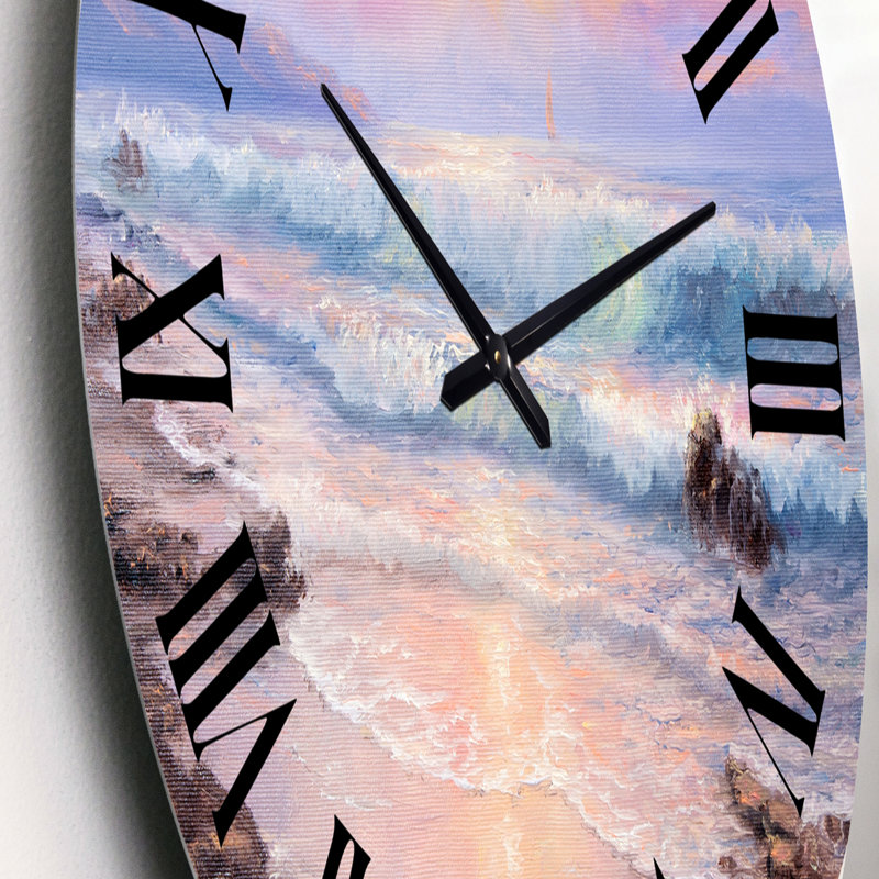 Horloge murale nautique et côtière pastel, Petit
