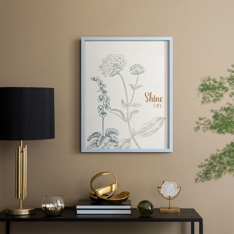 Brillance sur reproduction encadrée - bois massif, 21" H x 17" W, Bleu