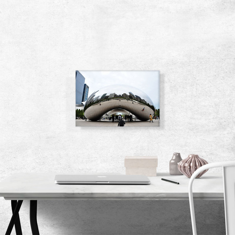 The Bean Cloud Gate Chicago - reproduction de photo sur toile tendue, H 12 po x l 18 po x P 0,75 po