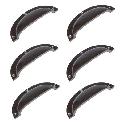 Hammer & Tongs - Curved Cabinet Cup Handle - W130mm x H50mm - Raw