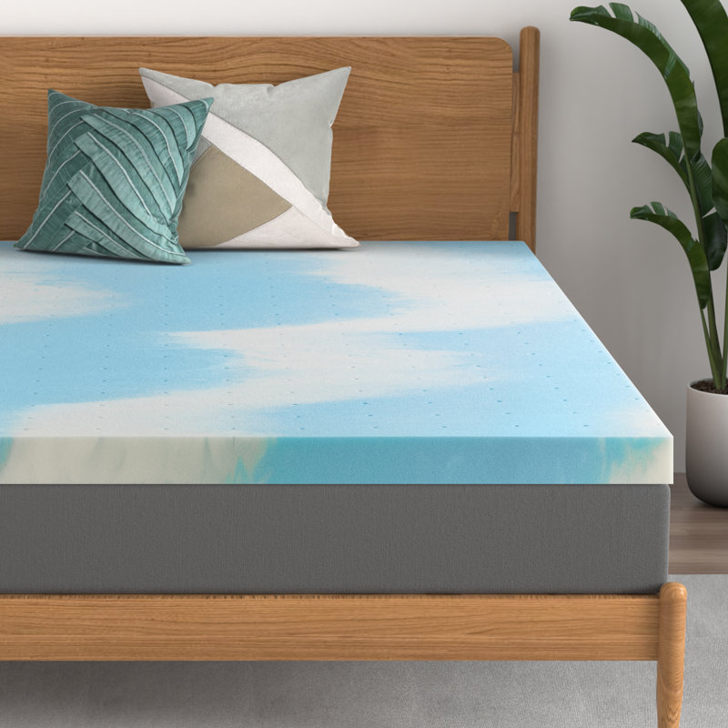 Surmatelas ferme en gel rafraîchissant 3 en 4, certifié CeriPUR-US, conception ventilée, Grand lit, 3"