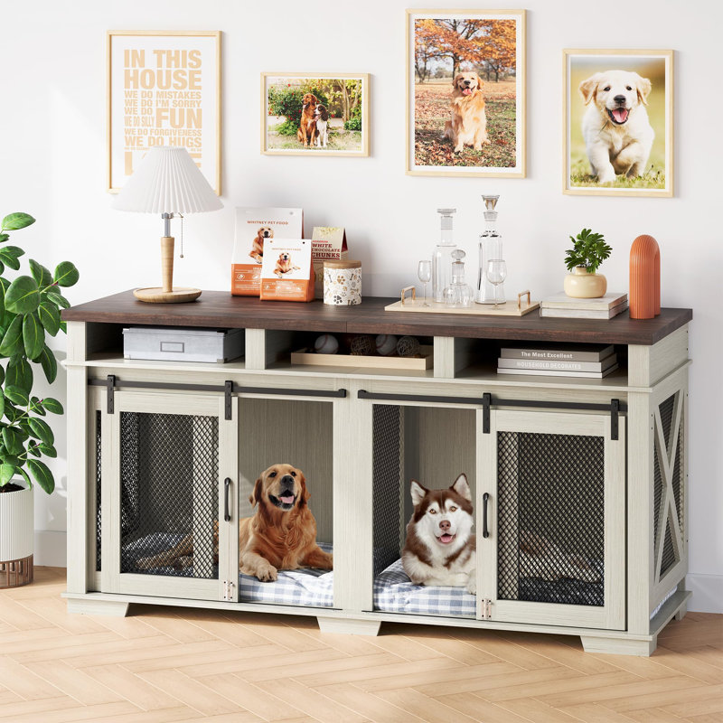 Dingkun Furniture Style Crate, Beige/Brown