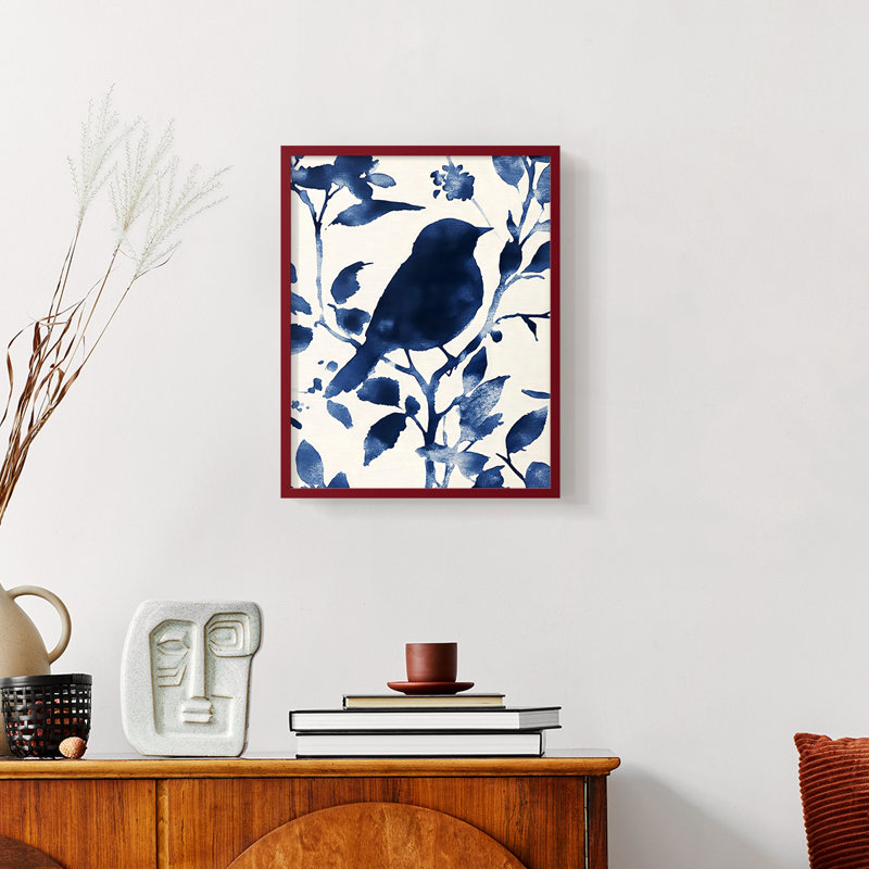 FLORAL Series DLXIV - Impression encadrée de qualité supérieure - Prêt à accrocher - Aucun clou requis, Rouge