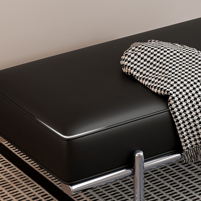 Banc rembourré, H 15,75 po x l 55,12 po x P 17,52 po, Noir