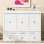 Lit double en blanc avec fonction et tiroir spacieux - Structure optimisée pour les grands espaces-1550155537-1550155538