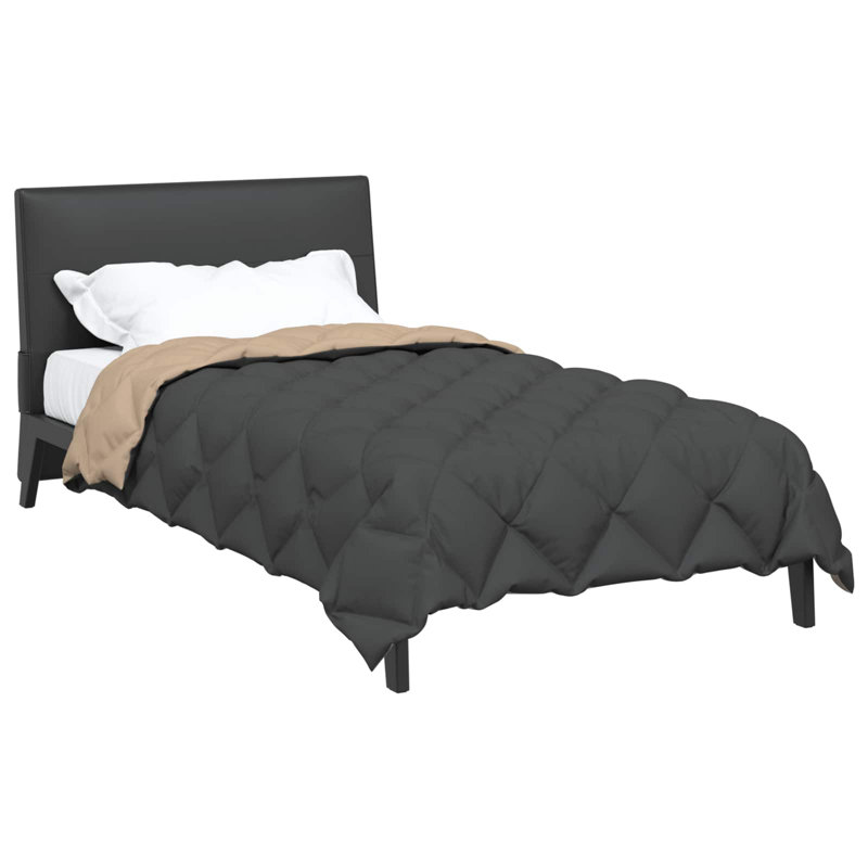  Winter Duvet Anthracite And Taupe   Microfiber, 140 x 200 cm
