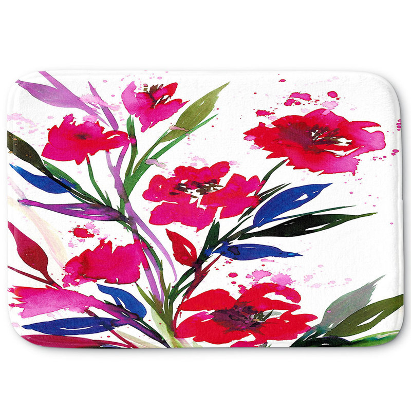 Tapis pour salle de bain en forme de posies rectangulaire à mémoire rectangulaire pockety, l 24 po x L 17 po x H 1 po