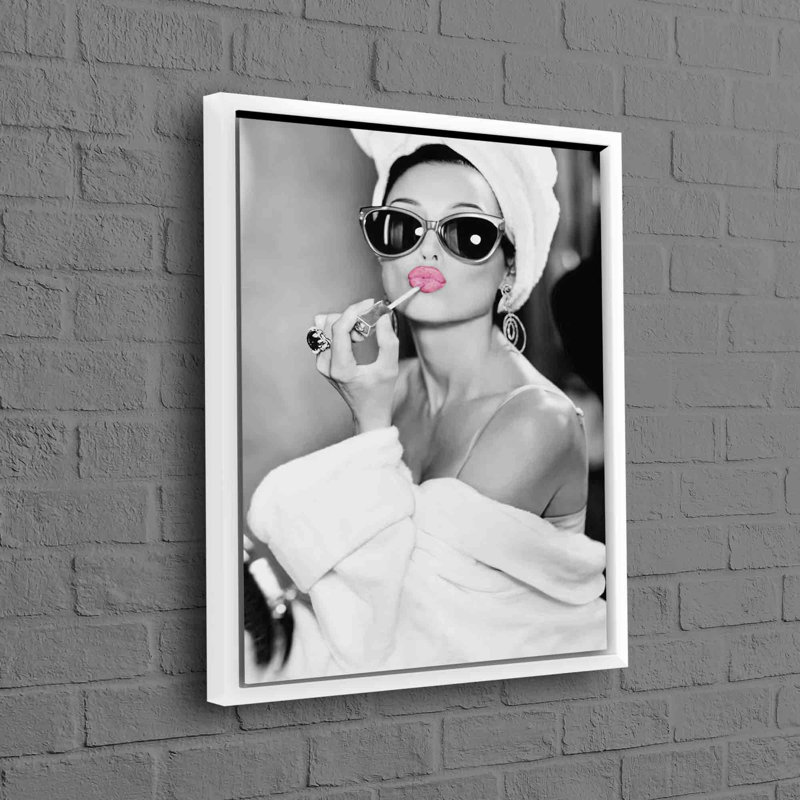 Audrey Hepburn Inspired Modern Art Canvas Featuring Trendy Poster with Lip Woman Print Ideal for Makeup and Art Enthusiasts