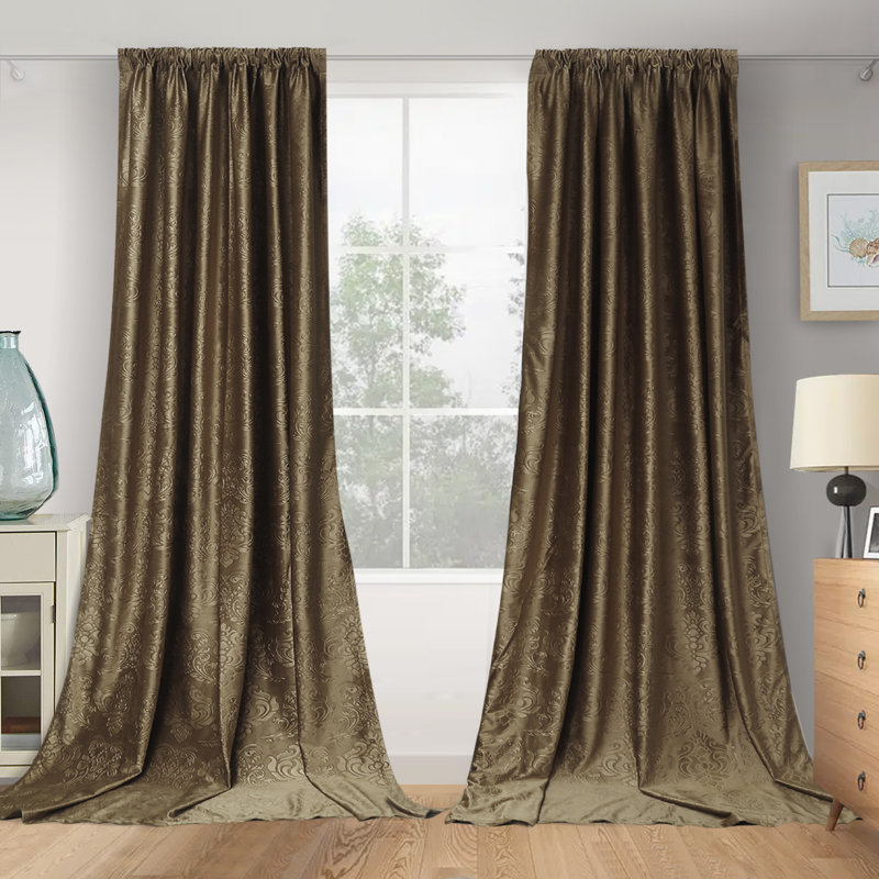 Hemington Blackout Curtain Pair, Brown, 52" W x 96" L