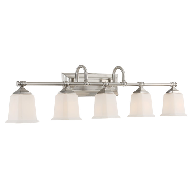 Bima 5 - Light Dimmable Vanity Light, Brushed Nickel, Etched