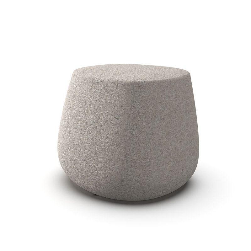 Stone Low Stool, Granite Ecru