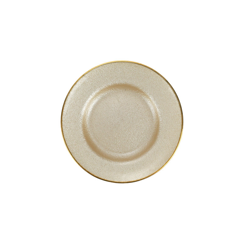 Assiette à salade en verre métallique, Perle