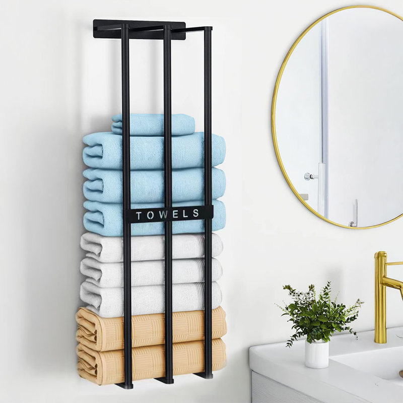 Metal Wall Bathroom Shelves, Black