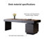 Bureau de direction minimaliste italien haut de gamme en placage de bois fumé avec multiprise dissimulée et armoire de rangement pour salle d'étude