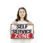 Enseigne de fantaisie en aluminium 12 po x 18 po Self Service Zone