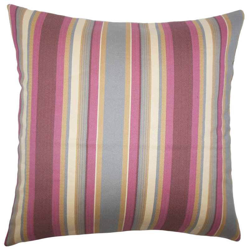 Housse de coussin rayé tefo, 20 po x 20 po, Orchidée