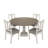 59"W Round White And Gray 5-Pc Dining Table Set
