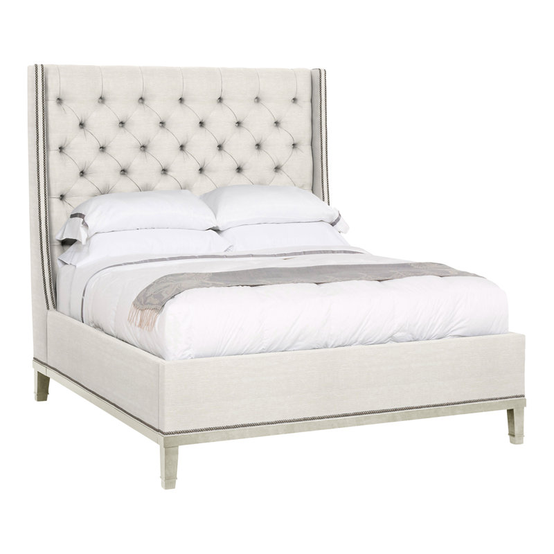 Michael Weiss Queen Upholstered Panel Bed, Nadia Parchment, Yes, Navajo