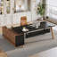 Bureau de direction en L 78,7 po, grand bureau d'ordinateur moderne avec cabinet de rangement pour bureau à domicile-2001337204