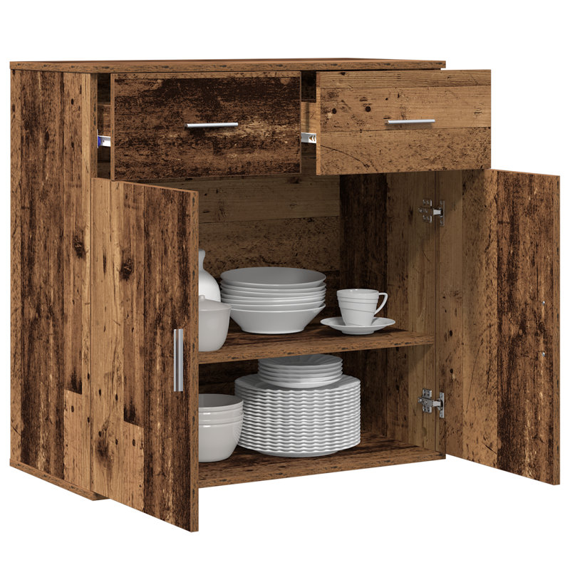 Sideboard 79 X 38 X 80 Cm Engineered Wood, Old Wood
