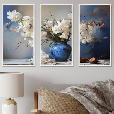 Irises Bouquet Vase Still Life - Irises Canvas Wall Art Set