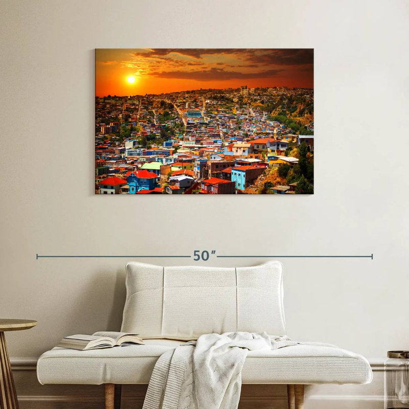 Sireci Valparaiso Chile Skyline, 26" H x 39" W